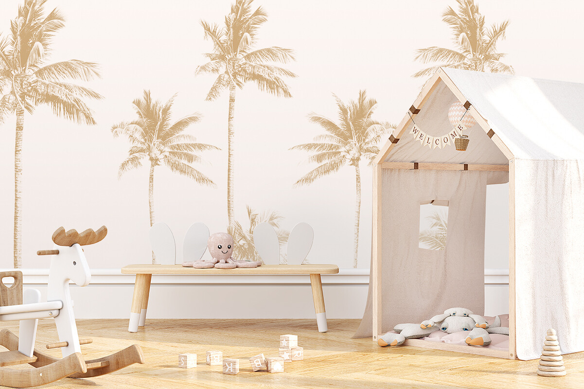 Faded Palms (Bali tone) Removable Wallpaper