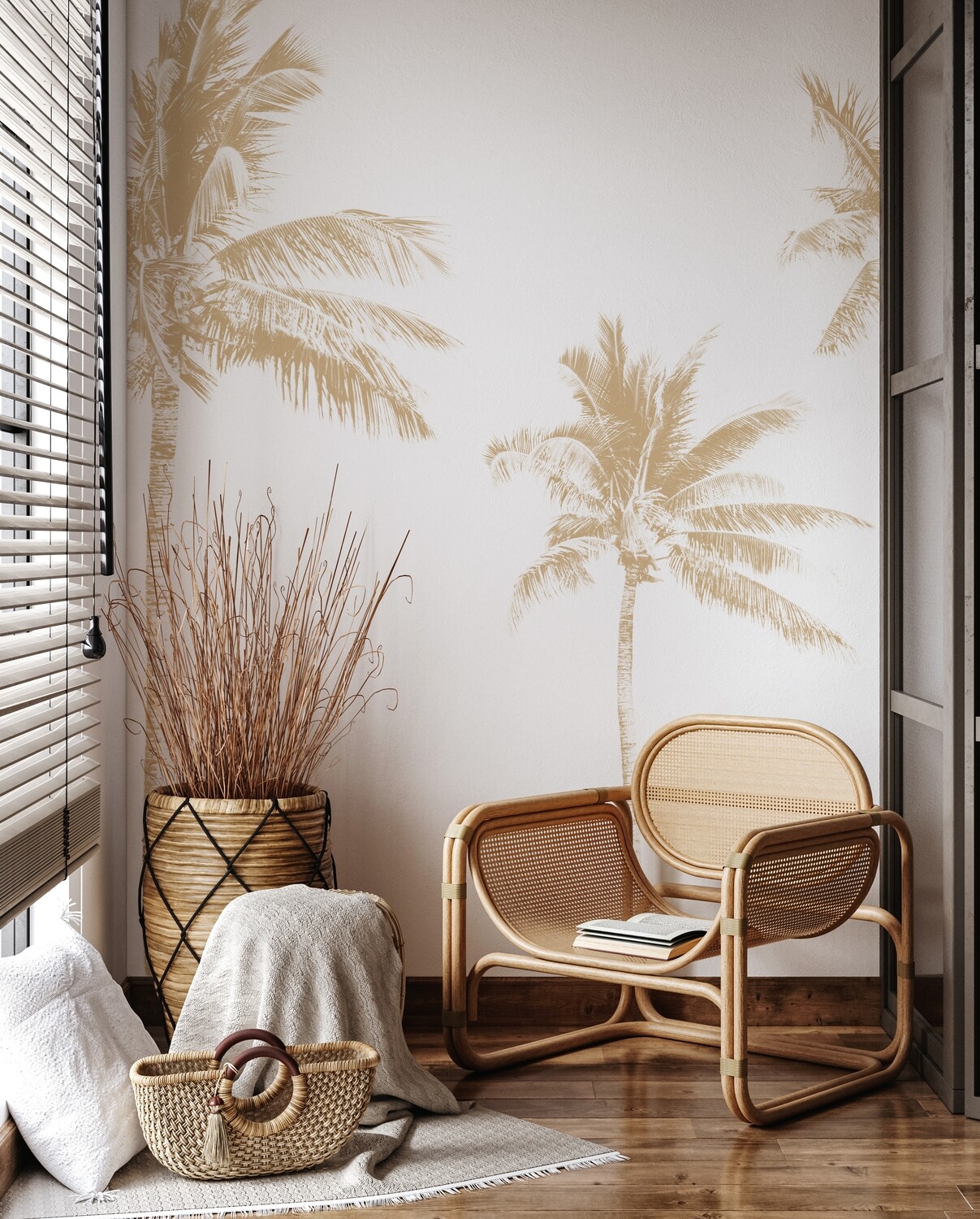 Faded Palms (Bali tone) Removable Wallpaper