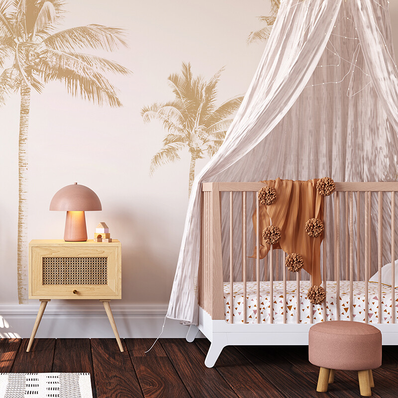 Faded Palms (Bali tone) Removable Wallpaper