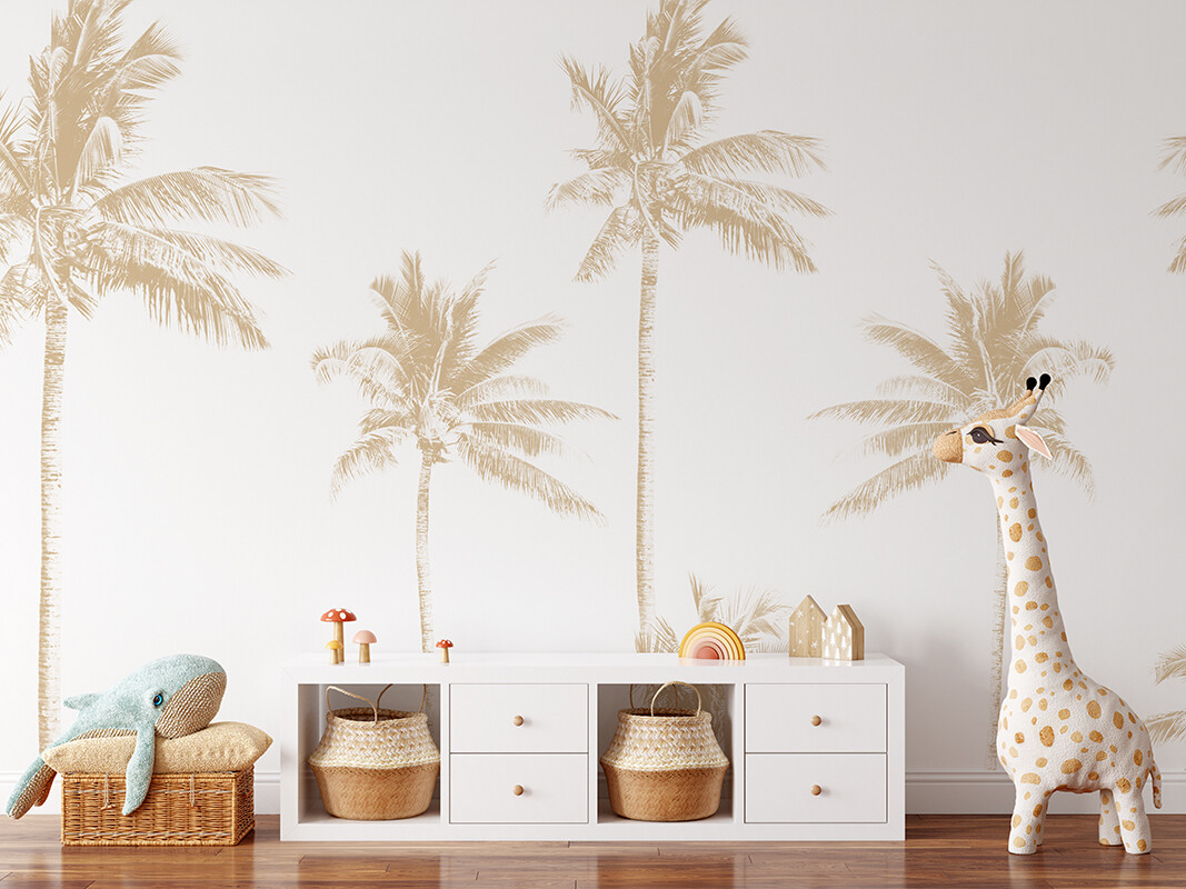 Faded Palms (Bali tone) Removable Wallpaper