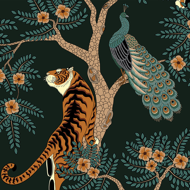 Oriental Jungle  Removable Wallpaper