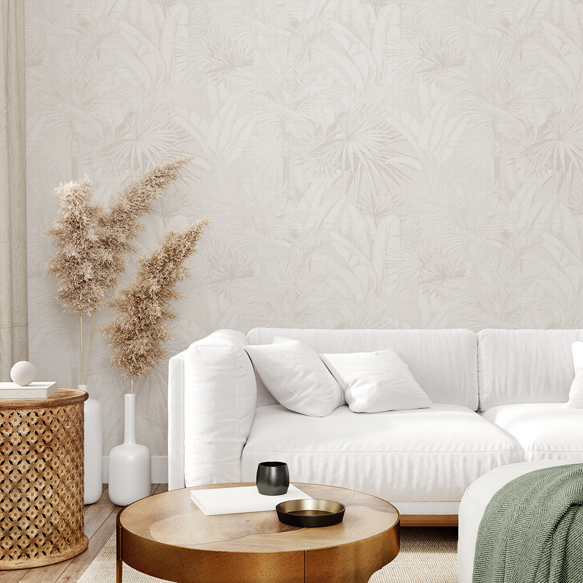 Luxe Palms Removable Wallpaper - Natural