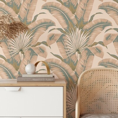 Coastal Palms (Boho) Removable Wallpaper