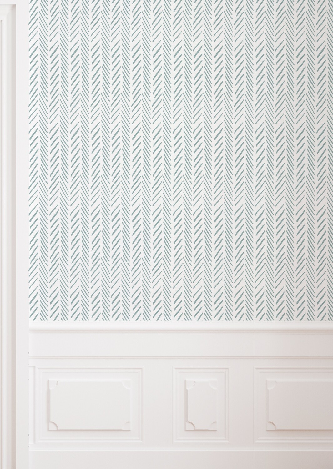 Modern Chevron (Blue) Removable Wallpaper