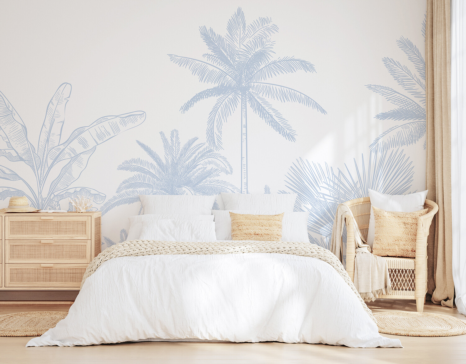 Hamptons Palms II Removable Wallpaper