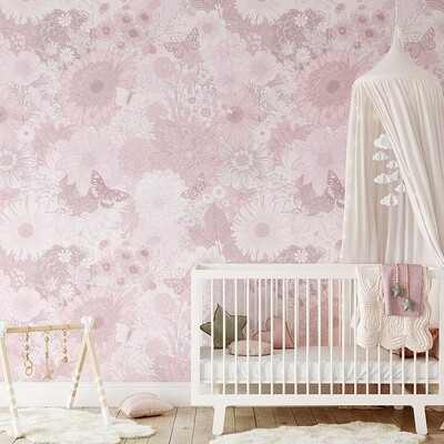 Marigold (blush & lilac) Removable Wallpaper