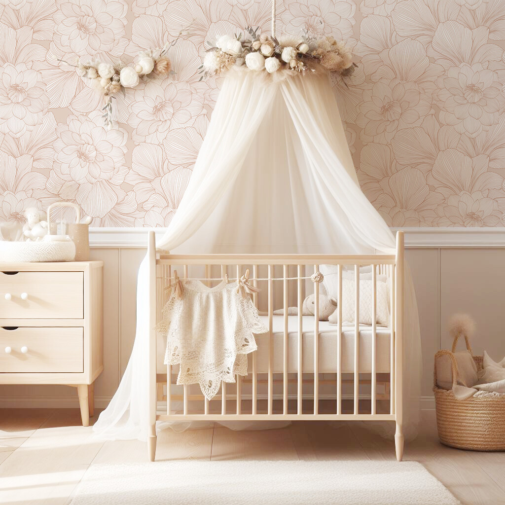 Florally Removable Wallpaper (Dusty Rose)
