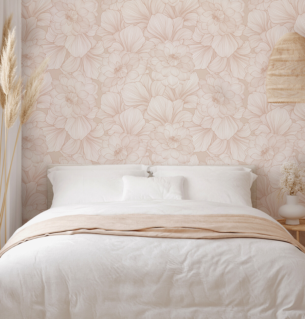Florally Removable Wallpaper (Dusty Rose)