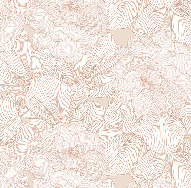 Florally Removable Wallpaper (Dusty Rose)