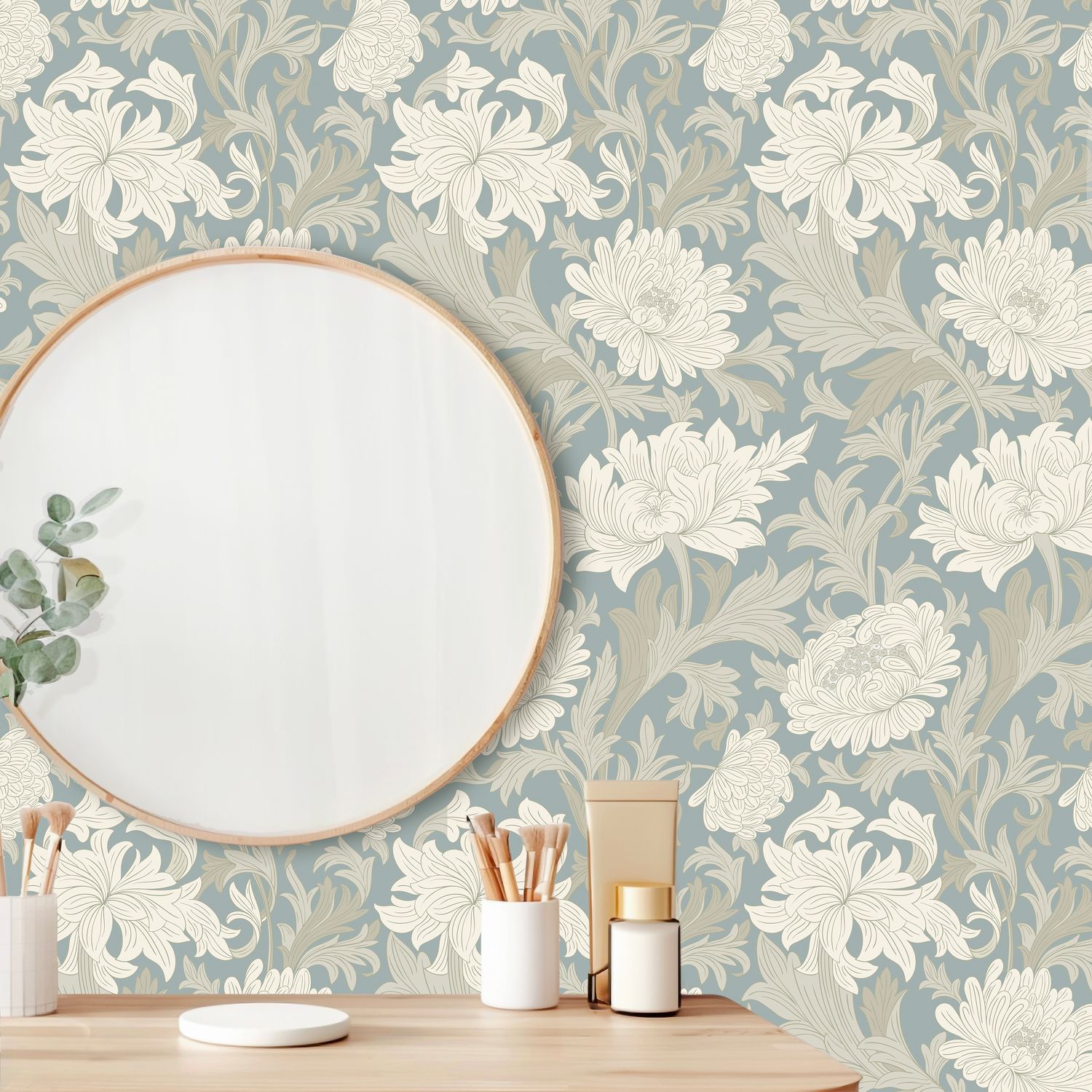 Chrysanthemum 1800 Removable Wallpaper (colour options)