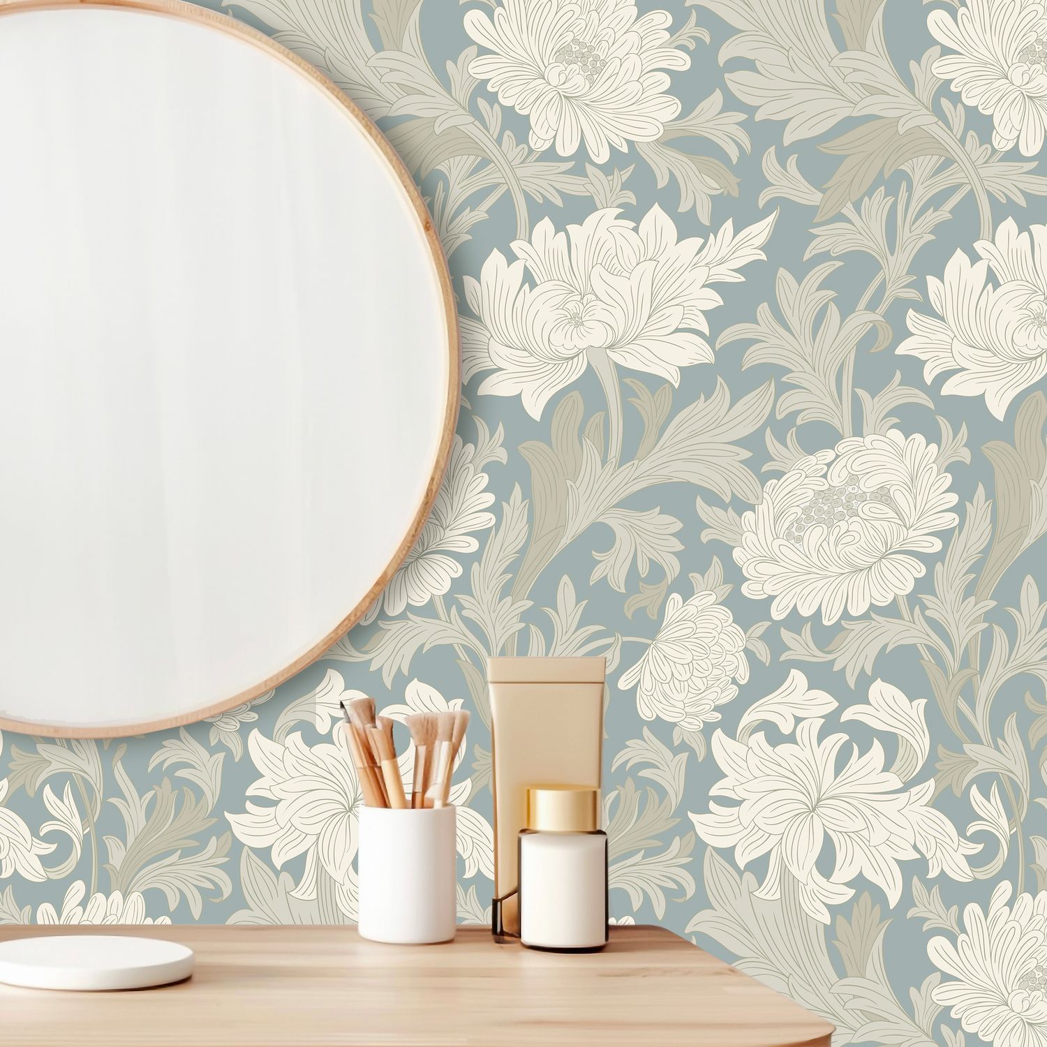 Chrysanthemum 1800 Removable Wallpaper (colour options)