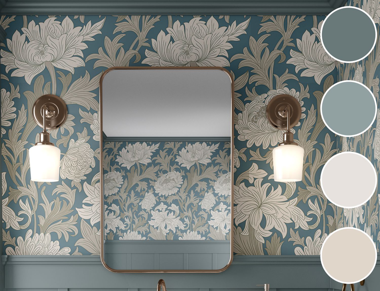 Chrysanthemum 1800 Removable Wallpaper (colour options)