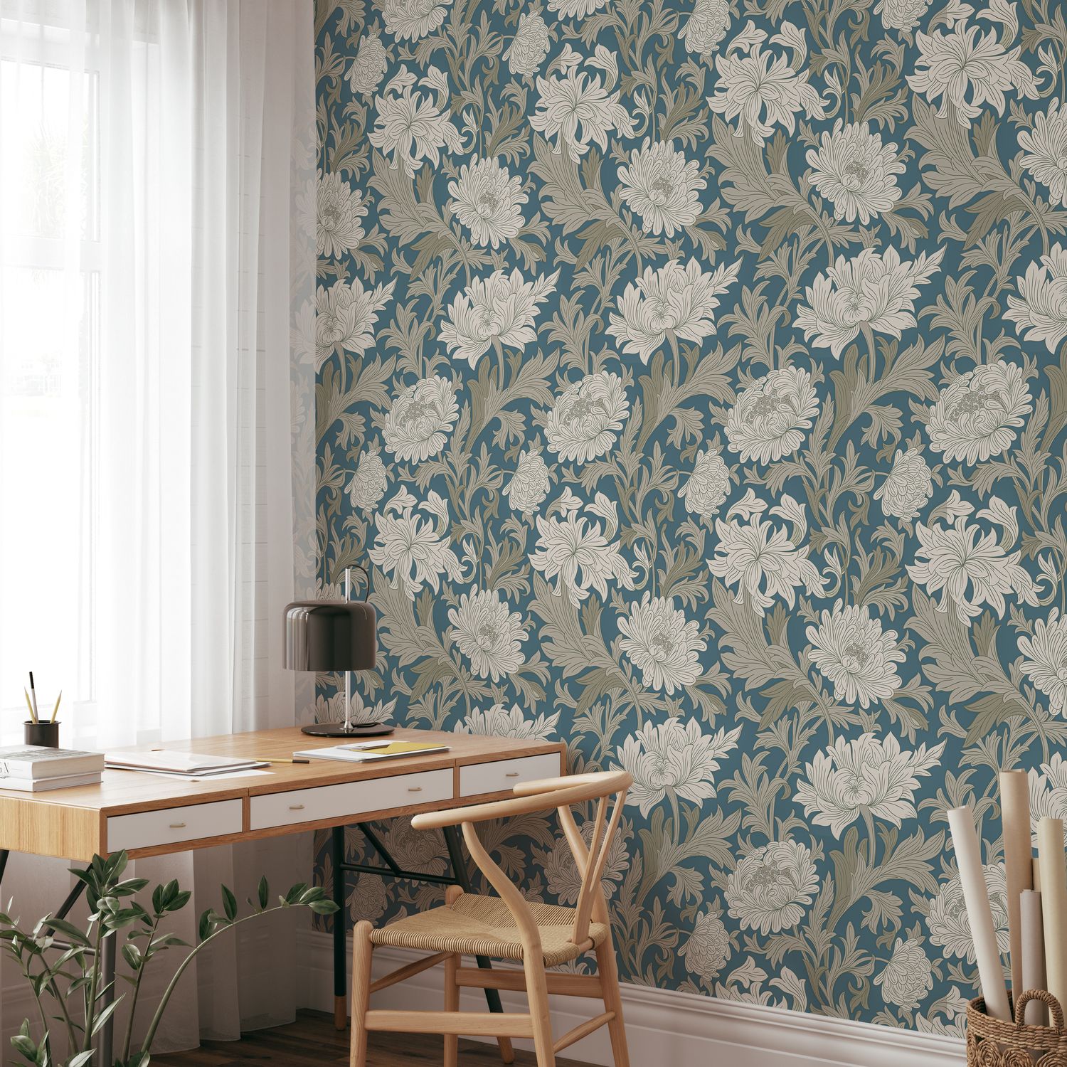 Chrysanthemum 1800 Removable Wallpaper (colour options)