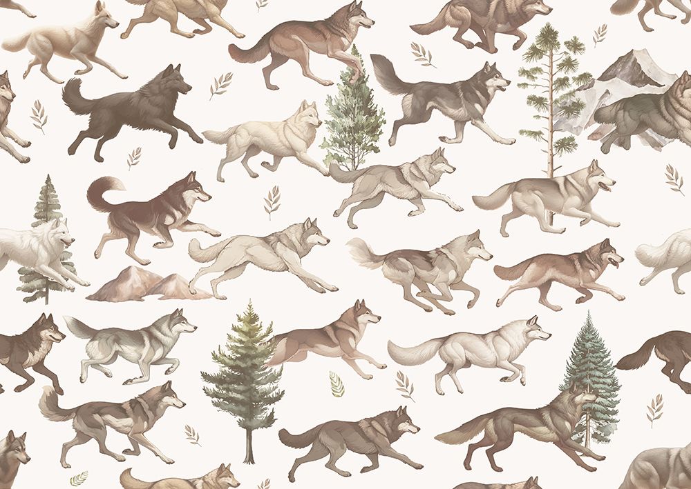 Wolf Pack Removable Wallpaper