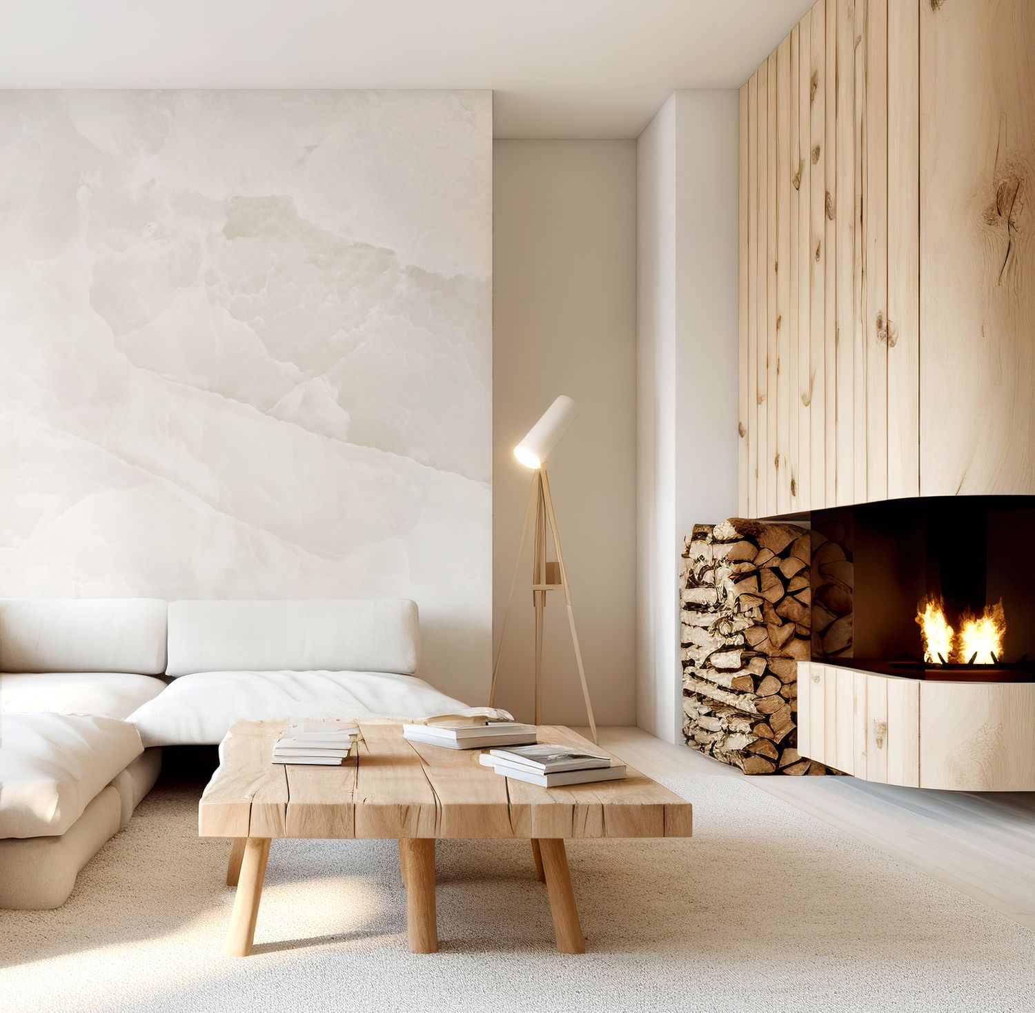 Beiluxe Removable Wallpaper (Beige marble look)