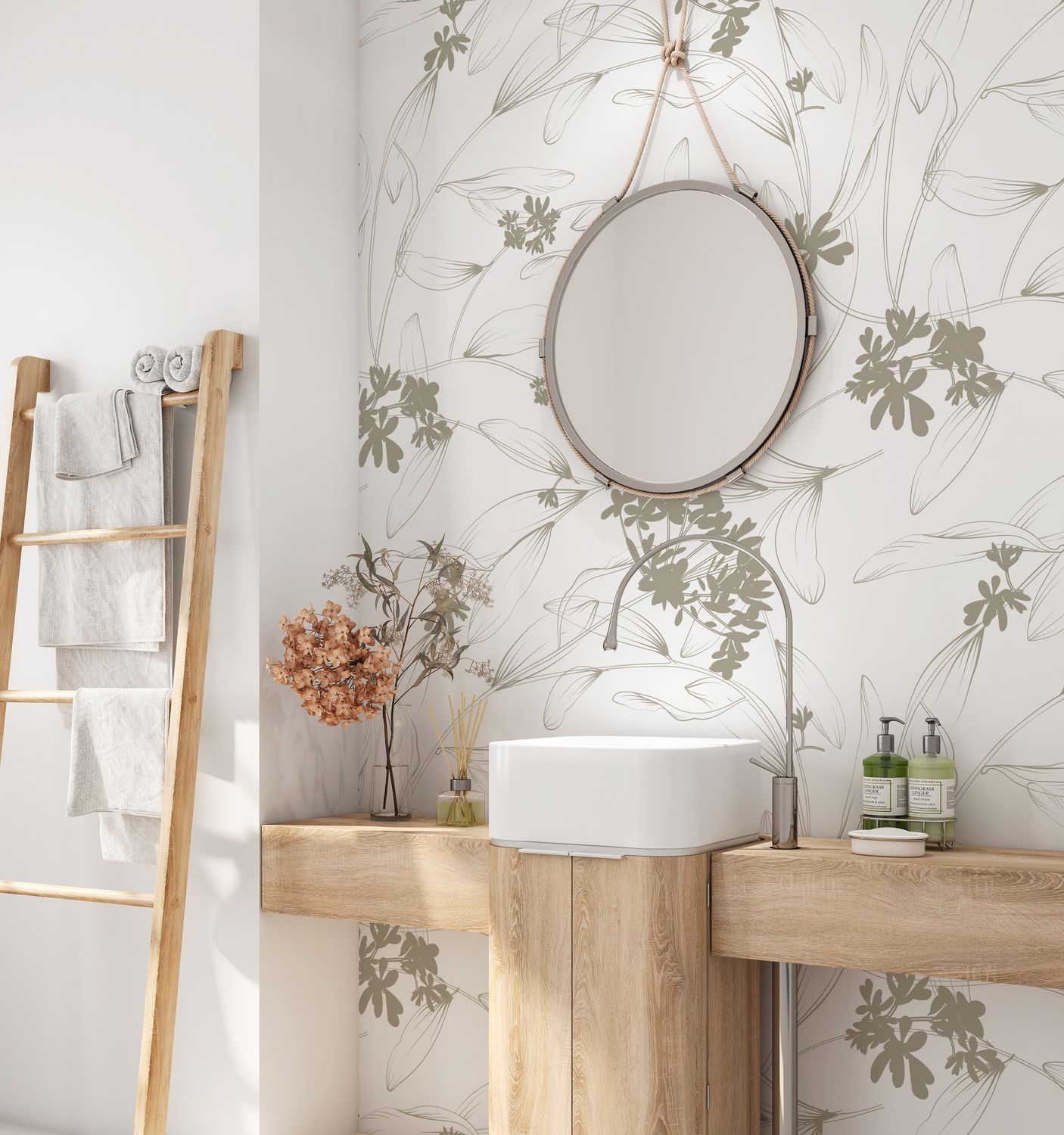 Botanic (colour options) Removable Wallpaper