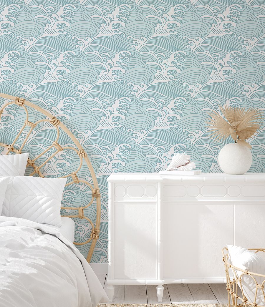 Hawaiian Waves Removable Wallpaper (colour options)