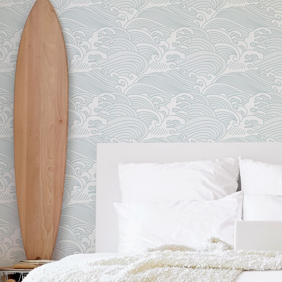 Hawaiian Waves Removable Wallpaper (colour options)
