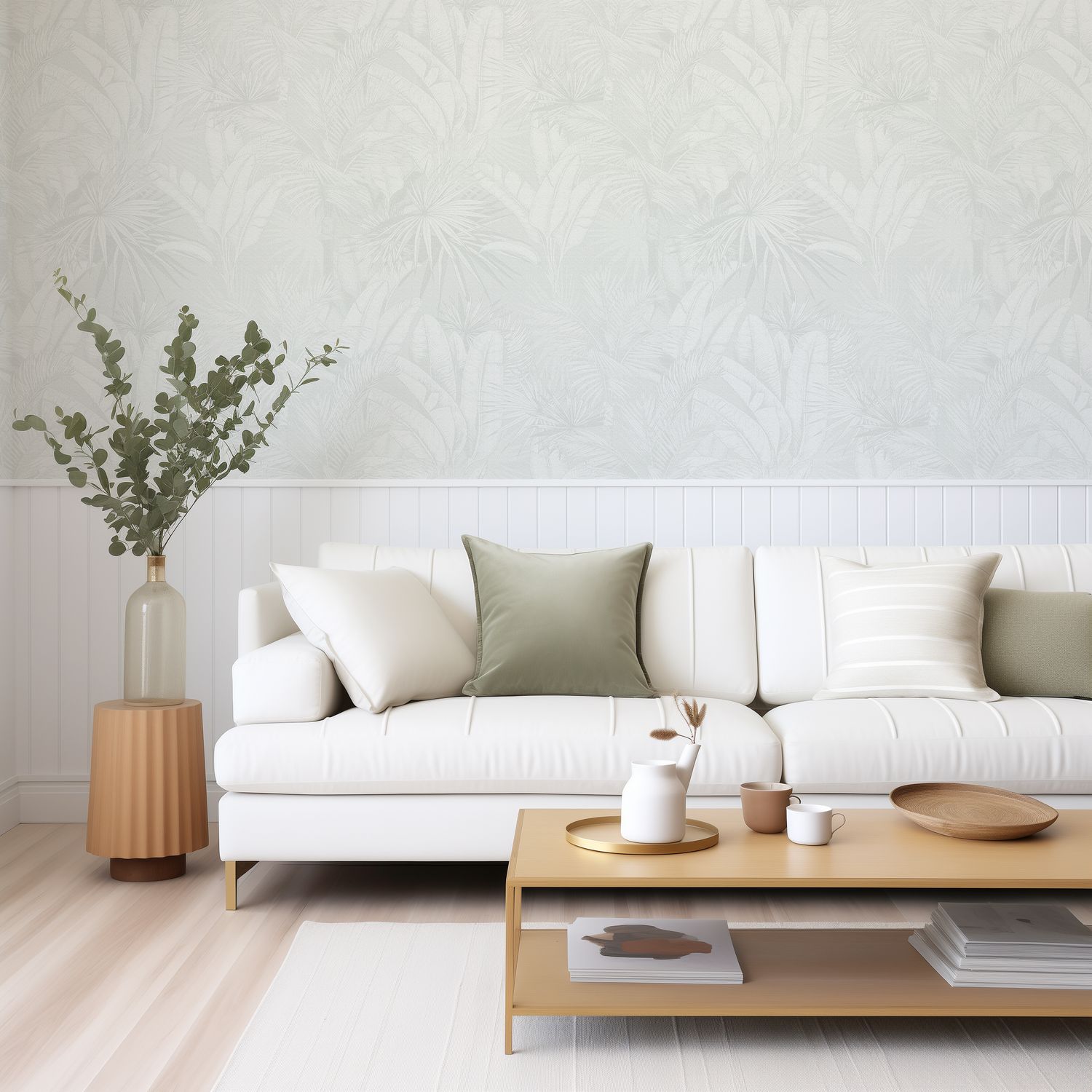 Luxe Palms - Pale Sage II Removable Wallpaper