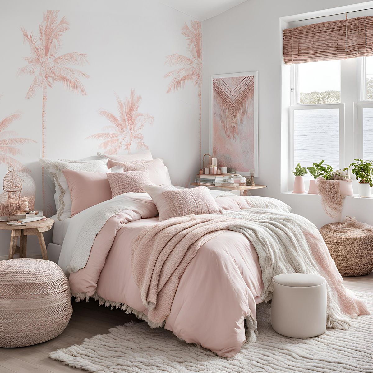 Blushing Palms Removable Wallpaper