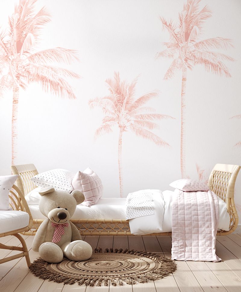 Blushing Palms Removable Wallpaper