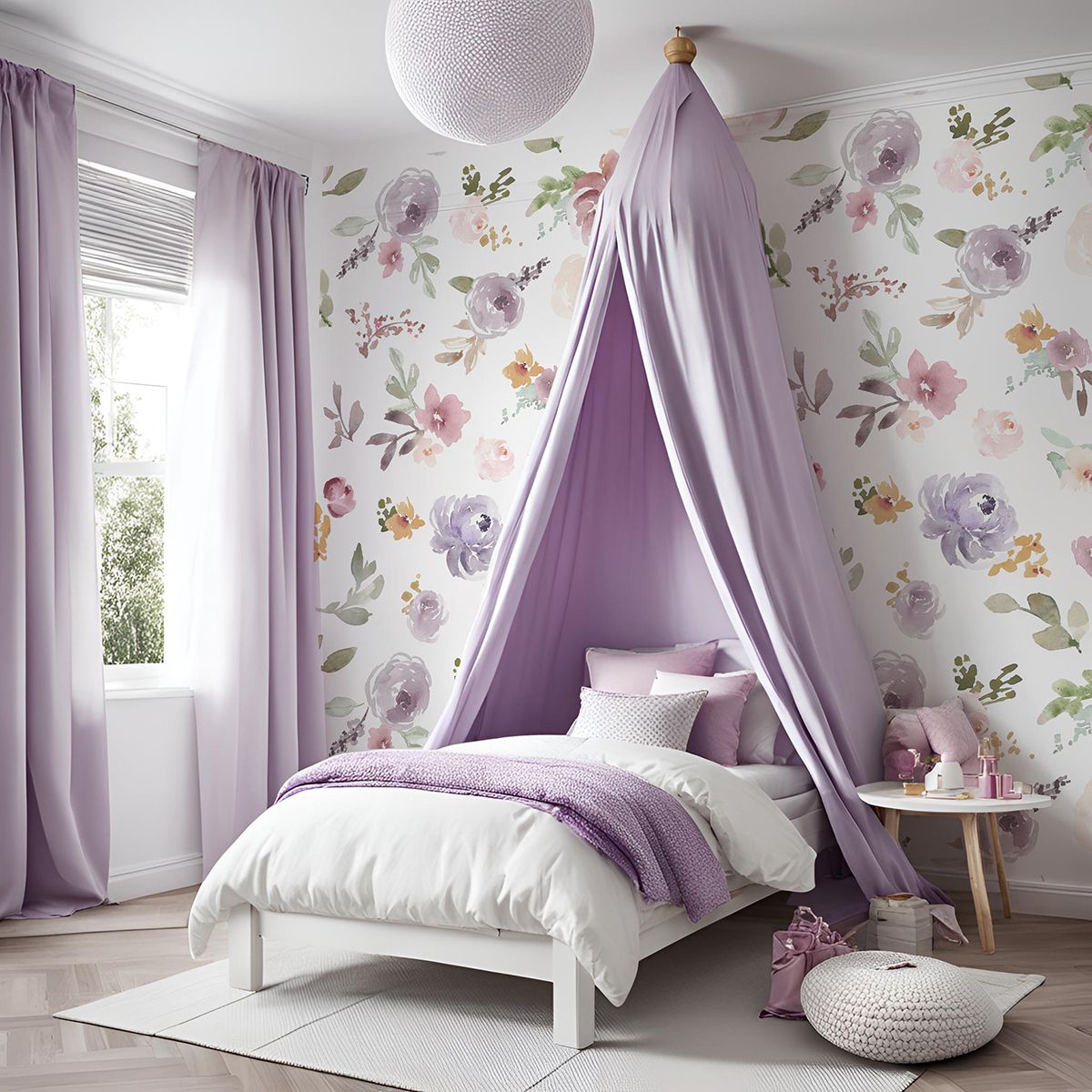 Lilac Meadow Removable Wallpaper