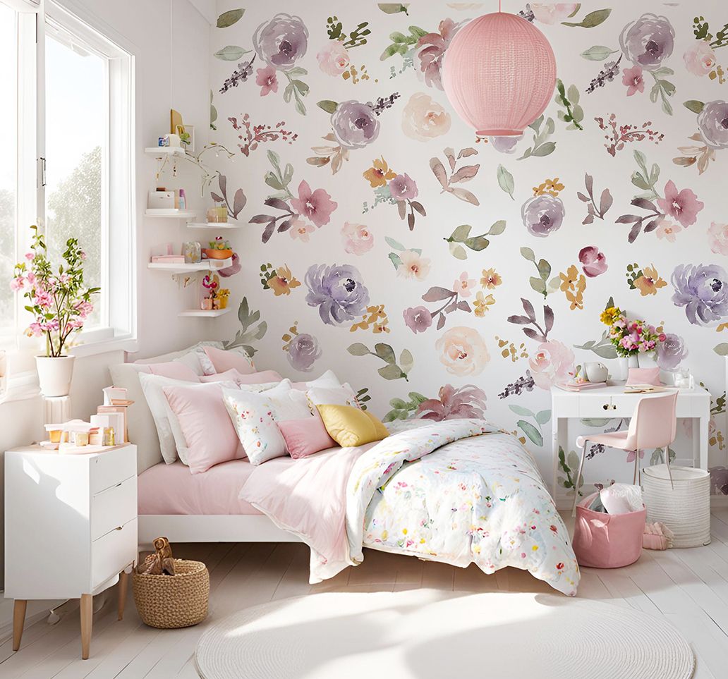 Lilac Meadow Removable Wallpaper