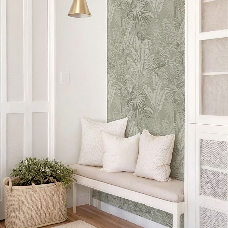 Luxe Palms Removable Wallpaper - Vintage Green