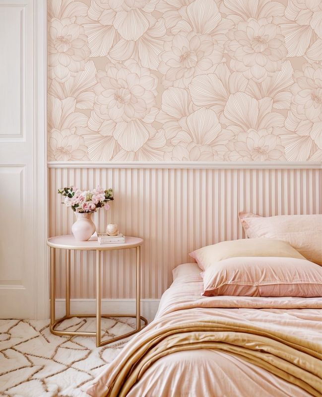 Florally Removable Wallpaper (Dusty Rose)