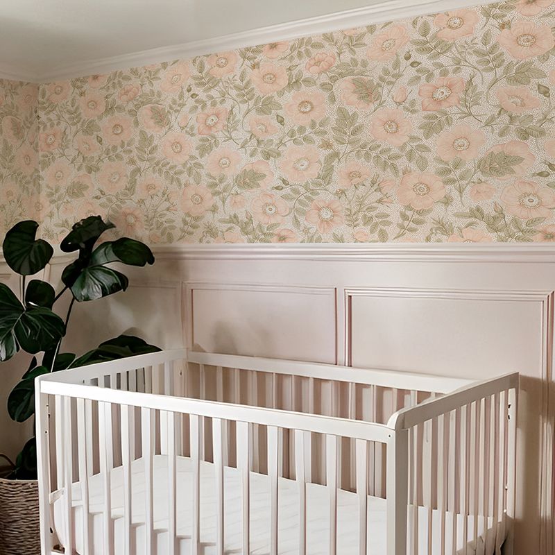 Peachy Poppies Removable Wallpaper