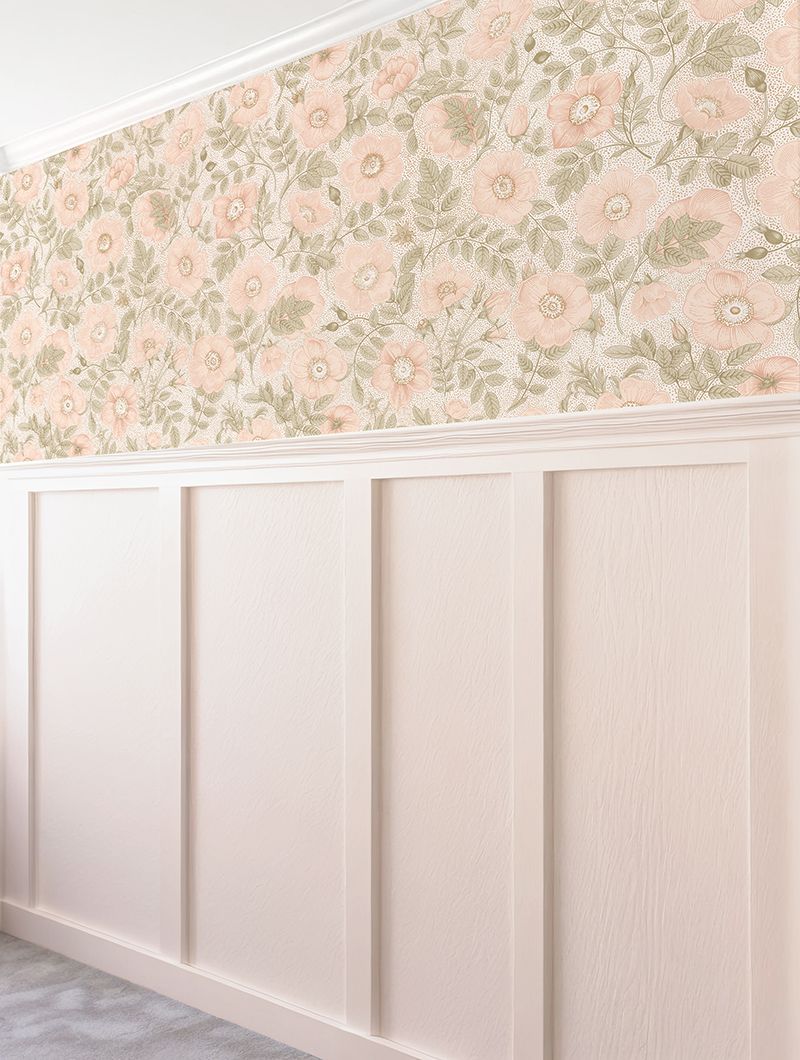 Peachy Poppies Removable Wallpaper