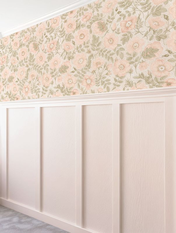 Peachy Poppies Removable Wallpaper