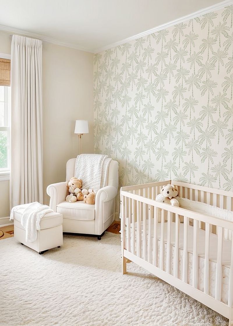 Caribbean Palms Removable Wallpaper (SAGE) 4.7 wide x 2.6 metres high