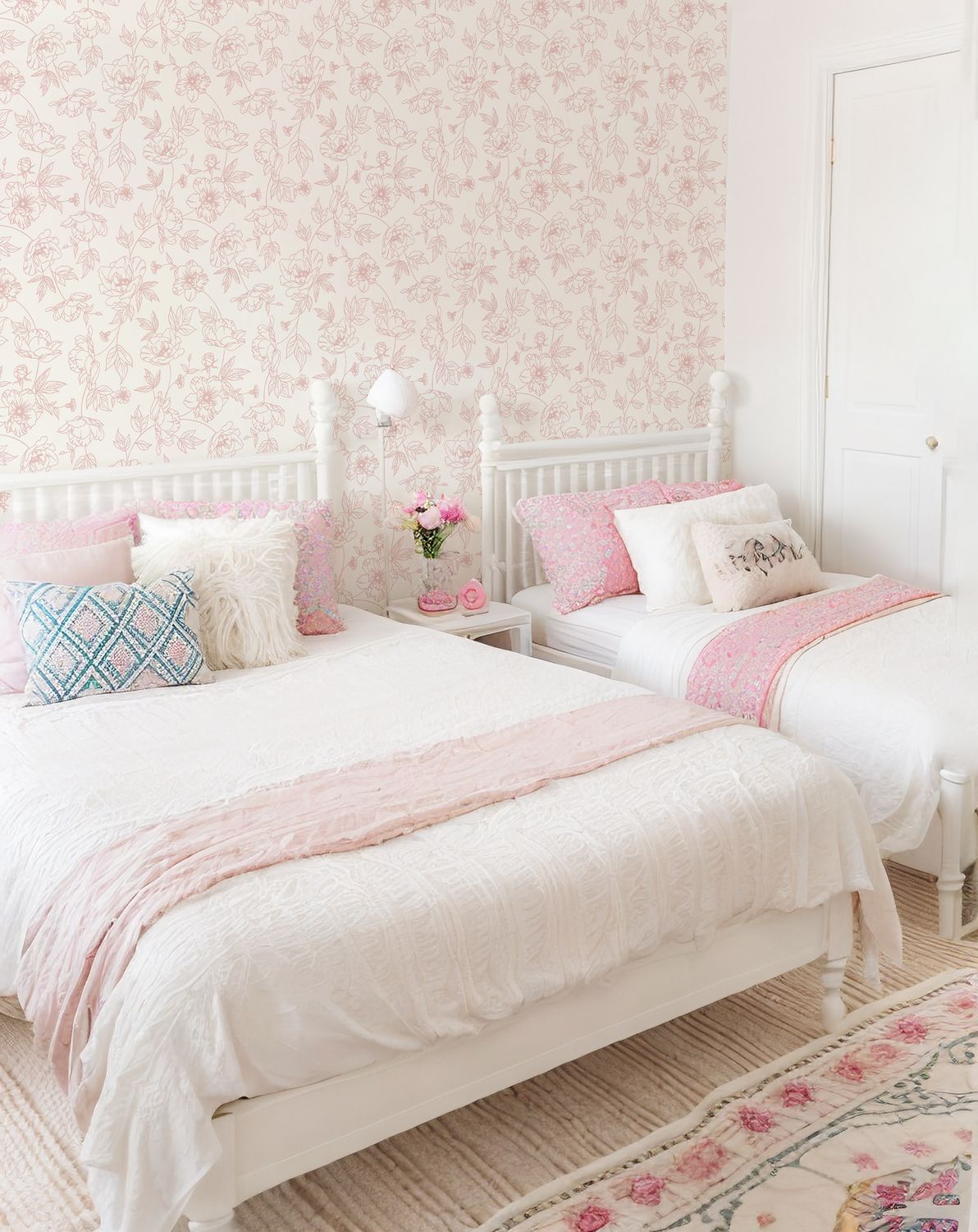 Peonies (Pink) Removable Wallpaper