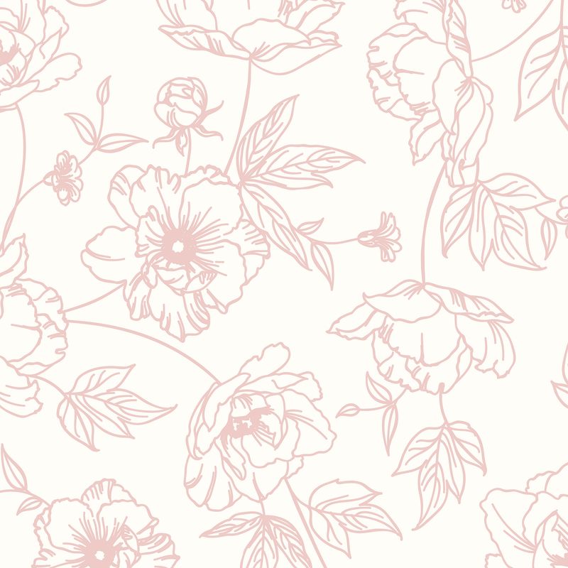 Peonies (Pink) Removable Wallpaper