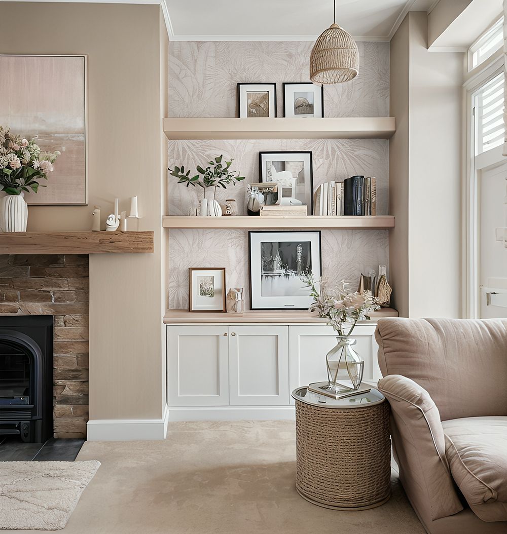 Luxe Palms Removable Wallpaper - Chai