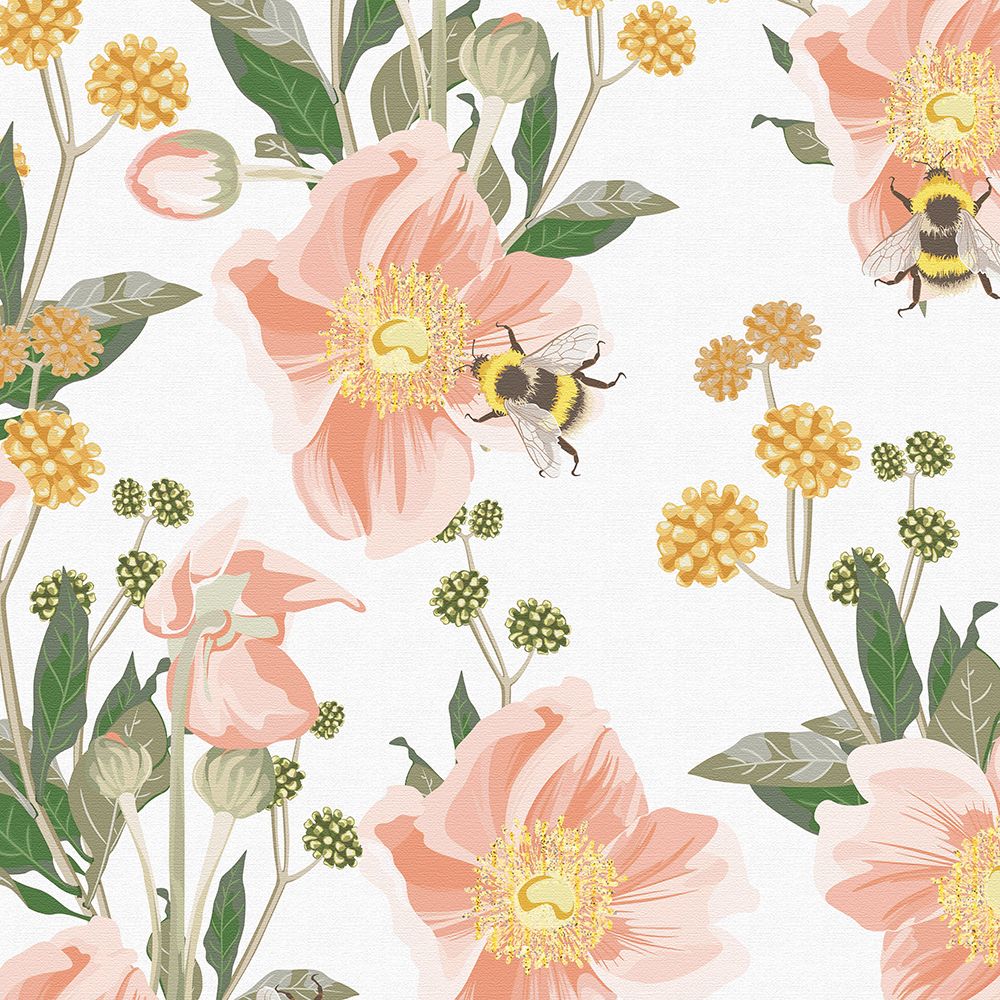 Wild Honey Bees Removable Wallpaper