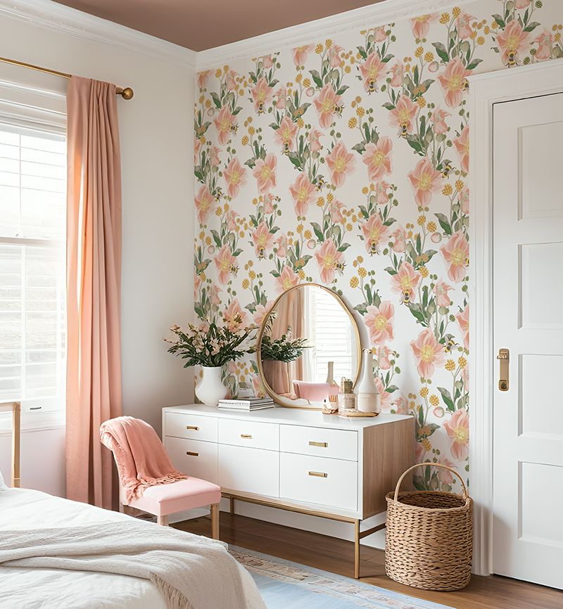 Wild Honey Bees Removable Wallpaper
