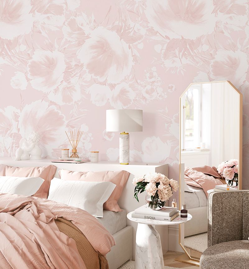 Blush Floral Bouquet (Pink) Removable Wallpaper