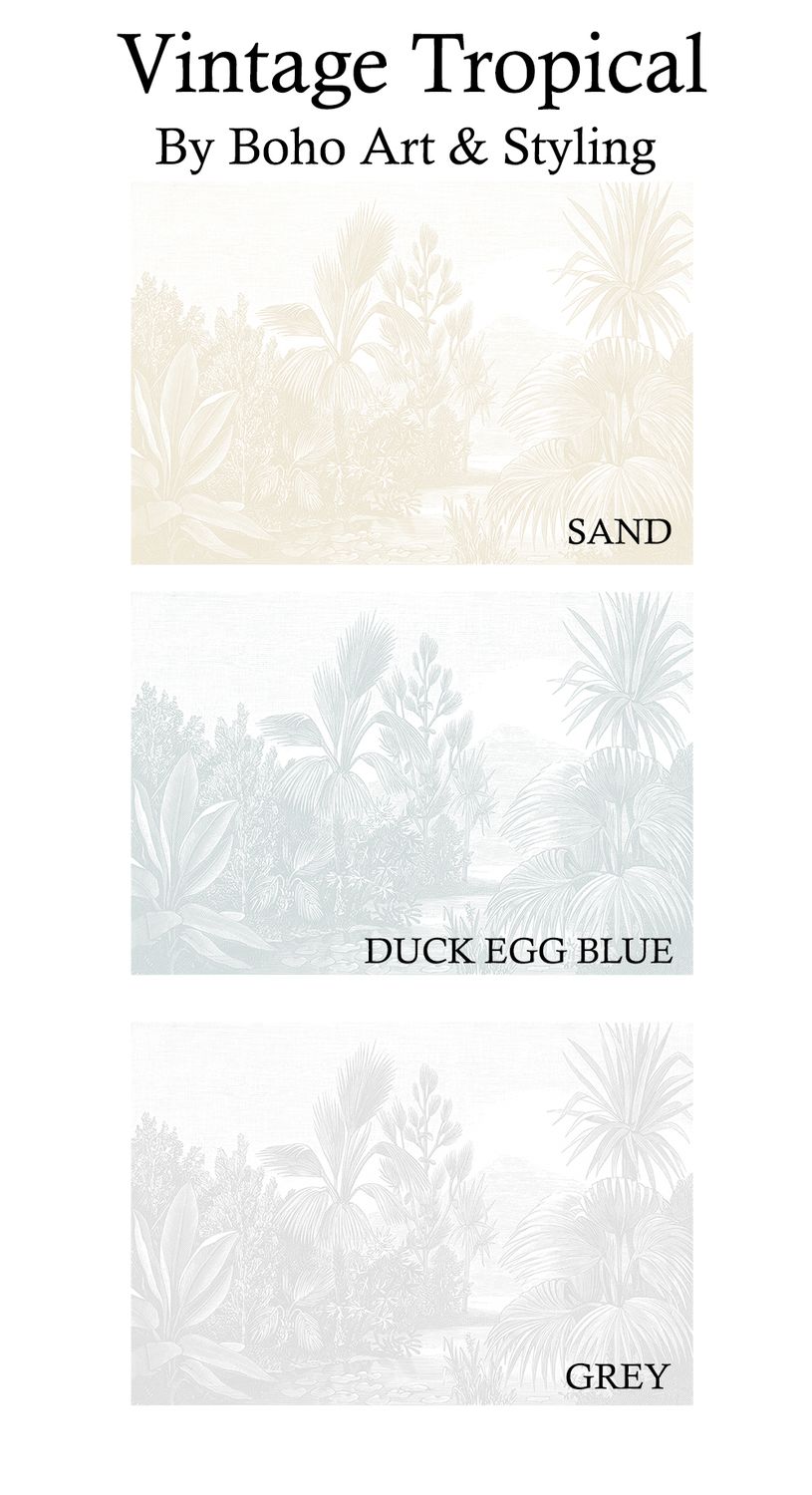 Vintage Tropical Removable Wallpaper (colour options)