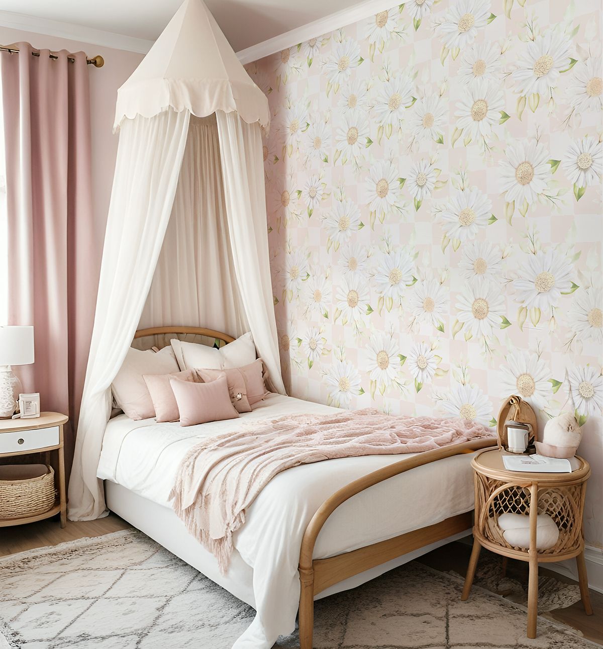 Daisy Checks Removable Wallpaper
