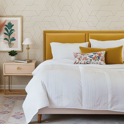 Gold Geometric Removable Wallpaper