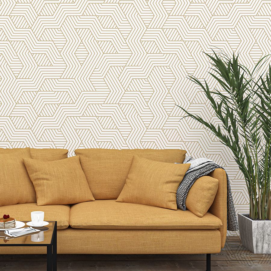 Gold Geometric Removable Wallpaper