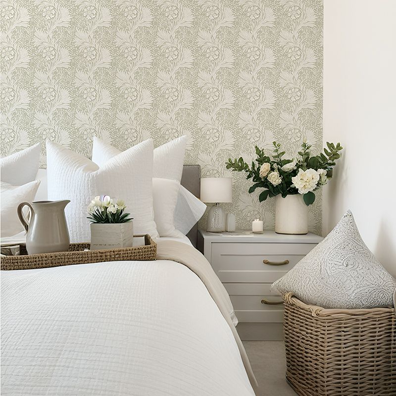 Delicate Foliage (Pale Sage) Removable Wallpaper