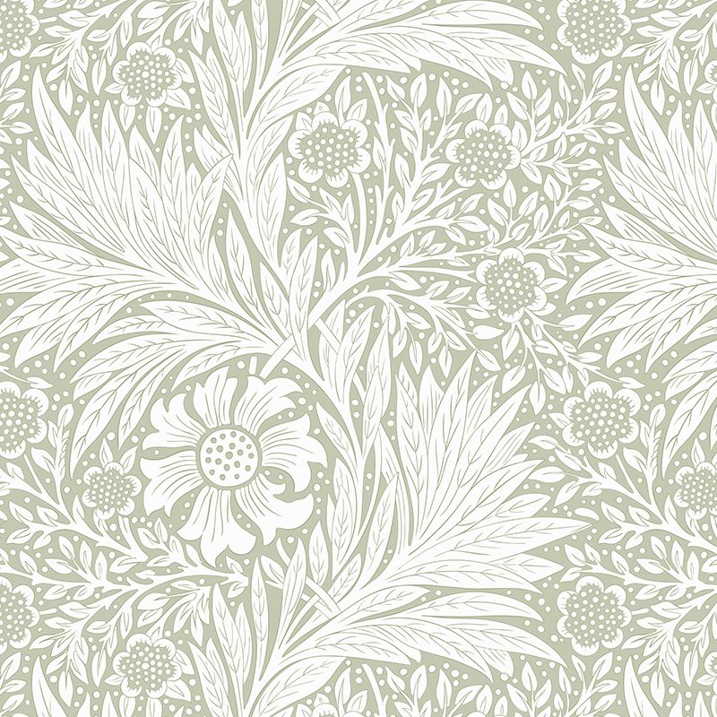 Delicate Foliage (Pale Sage) Removable Wallpaper