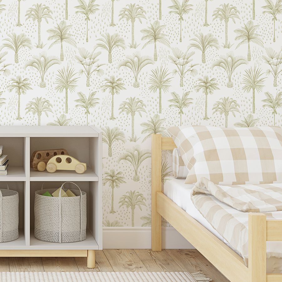 Bronzed Palms (Sage) Removable Wallpaper