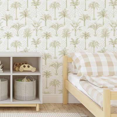 Bronzed Palms (Sage) Removable Wallpaper