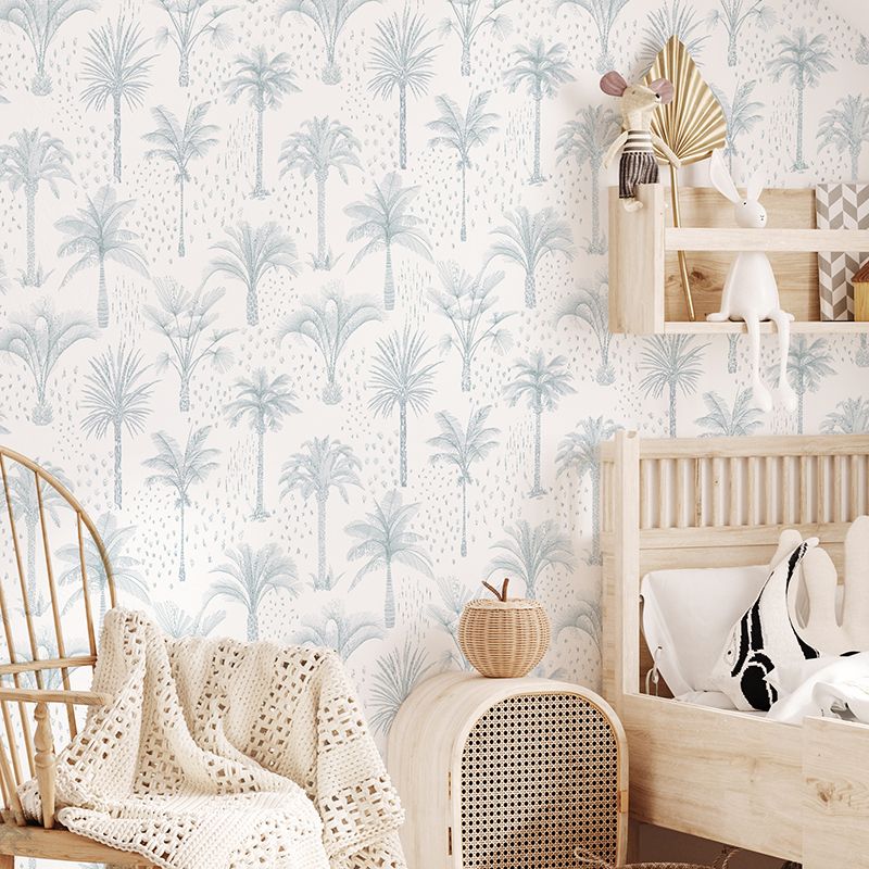 Bronzed Palms (Blue) Removable Wallpaper