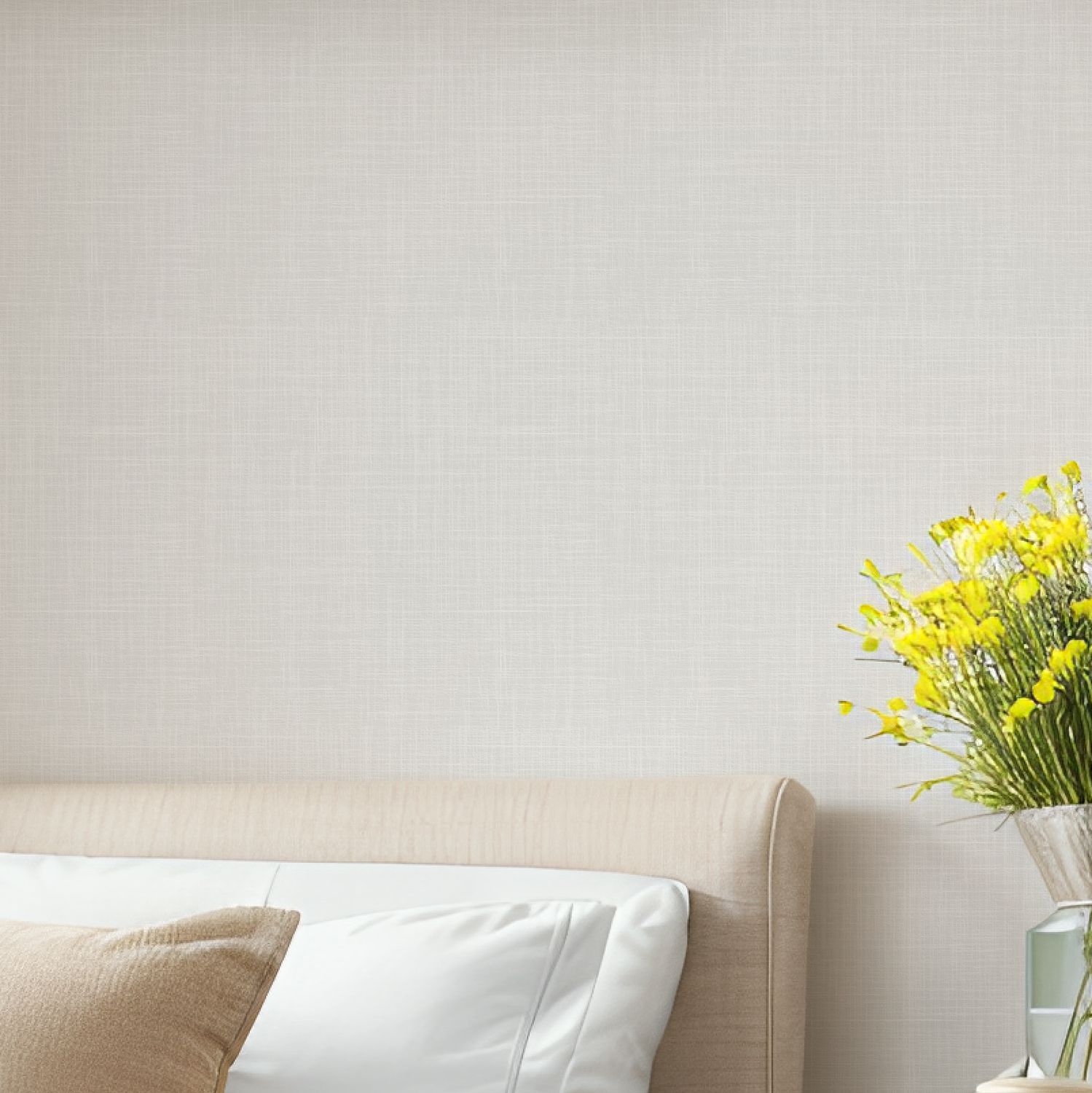 Luxe Linen (Pale Grey) Removable Wallpaper