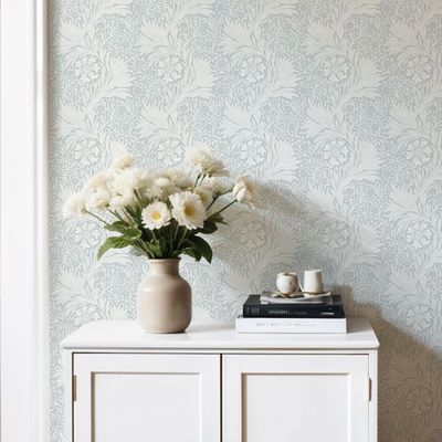 Delicate Foliage (Duck Egg) Removable Wallpaper